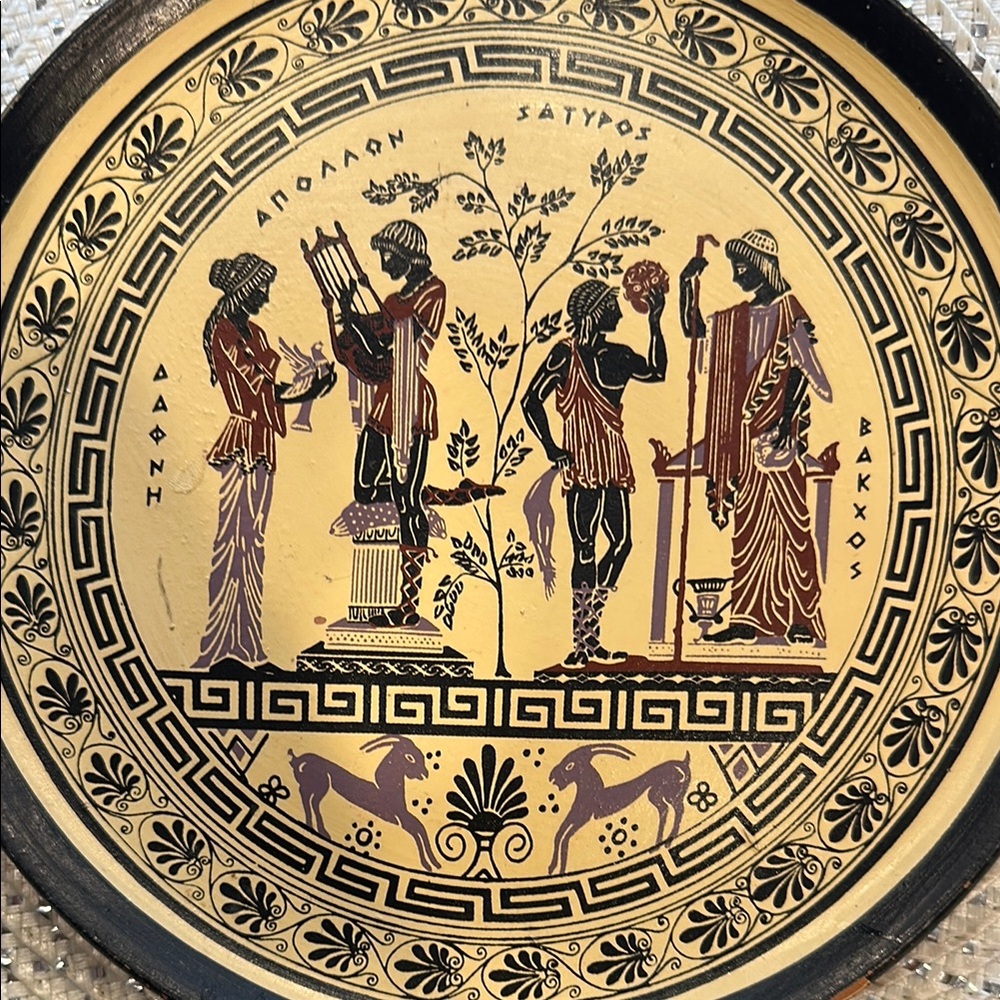Vintage Terracotta Greek Decorative Plate Souvenir Mythology Gods Goddess (Made - Picture 2 of 12